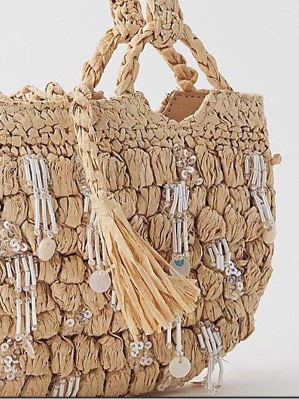 New Urban Outfitters Raffia Beaded Crossbody Bag - Picture 2 of 4